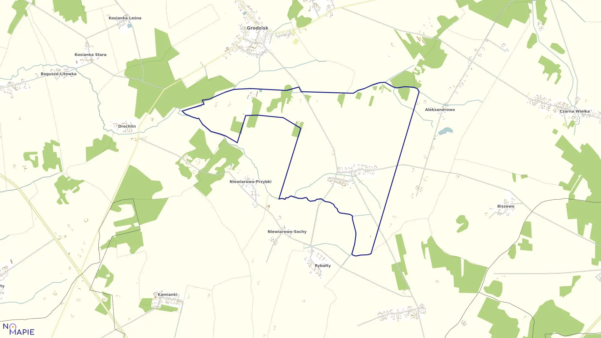 Mapa obrębu MAKARKI w gminie Grodzisk